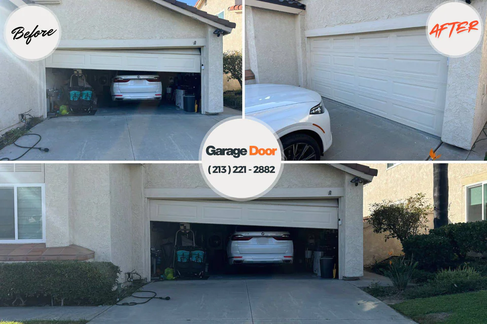 Before and after: garage door repair North Star, DE